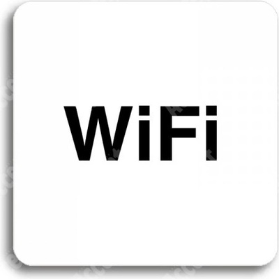 ACCEPT Piktogram WiFi - bílá tabulka - černý tisk bez rámečku
