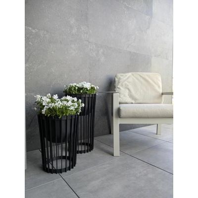 FORMplastic Kvetináč Standy 39,5cm+veľký vklad 29,5cm čierny