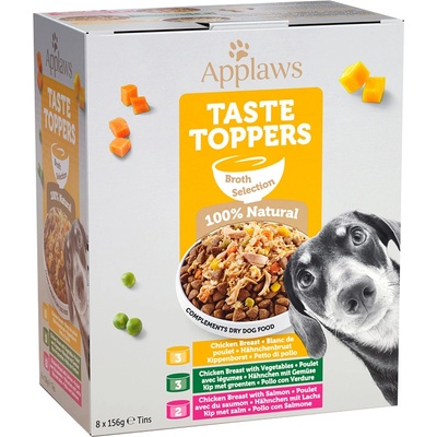 Applaws Dog Taste Toppers Broth Adult Multipack Mix receptúr 8 x 156 g