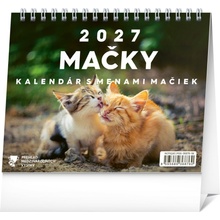 NOTIQUE Stolový kalendár Mačky s menami mačiek 16,5 x 13 cm 2027