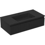 Mexen Rivel шкаф за баня 90 см с мивка Otis, 1 чекмедже, оребрена, черен мат (91A20-09023-1-BF71-W18M71)
