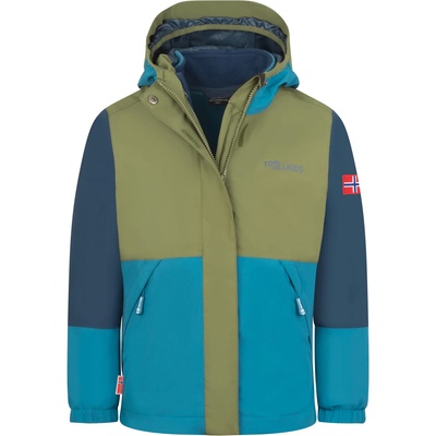 TROLLKIDS Детско 3-в-1 яке Trollkids Kid's Kjerag 3in1 Jacket 3-in-1 jacket - Pine Green / Dark Marine / Mystic Blue - размер 92 (EU) (703-4666-0211)