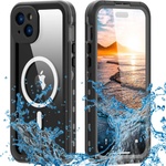 SHELLBOX Калъф за iPhone 15 Plus - ShellBox Waterproof IP68 MagSafe Case - черен