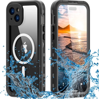 ShellBox Калъф за iPhone 15 Plus - ShellBox Waterproof IP68 MagSafe Case - черен