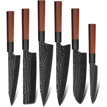 HARAHU Комплект кухненски ножове ho-37346 - Кафяв kp37346 (ho-37346)