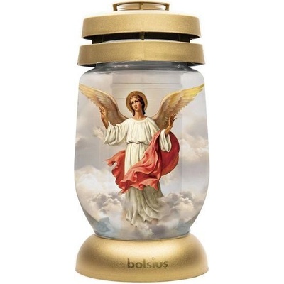 Kahanec Bolsius 3S 17 Anjel, 24 cm, na hrob, s náplňou 36 h