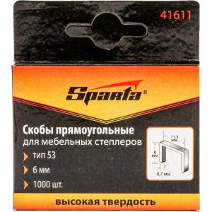 SPARTA Скоби за такер, тип 53, 6 мм, 1000 бр. // Sparta