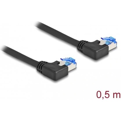 Delock 80209 Síťový rozhraní RJ45 Cat.6A, S/FTP, levý pravoúhlý, 0,5m, černý