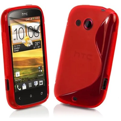 HTC Desire_C Силиконов Калъф Червен + Протектор