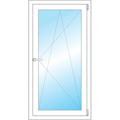 OKNA HNED Plastové okno 62x119 cm (620x1190 mm) bílé otevíravé a sklopné pravé
