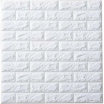 3D nástěnný panel z bílých cihel (70 x 77 cm)