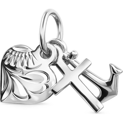 Soliter Přívěsek láska víra naděje z bílého zlata 242 001 00077 07