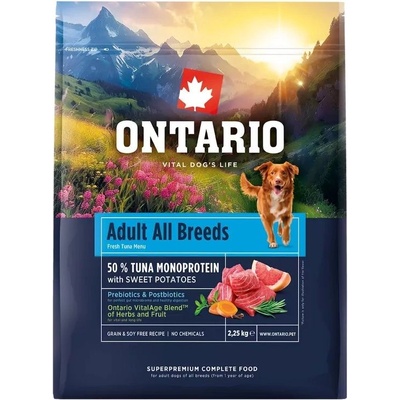 ONTARIO Adult All Breeds Monoprotein Tuna & Sweet Potatoes 2, 25 кг