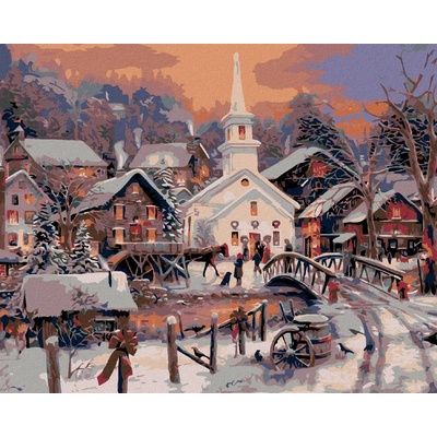 zuty Malování podle čísel Bílý kostel 100 x 80 cm vypnuté plátno na rám
