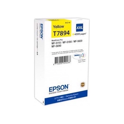 EpsonworkforceBlaek Epson T7894 Yellow касета с мастило XXL (C13T789440)
