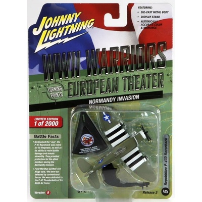 Johnny Lightning Letadlo P-47D Repubbliec Razorback European Theater 1:64