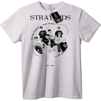 NOONEBRAND Тениска Stray Kids Групата от 2018 - 2XL, White