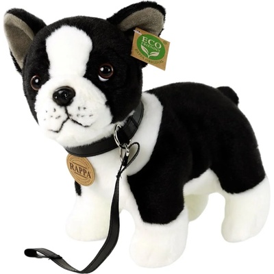 Rappa Плюшена играчка Rappa Еко приятели - Куче Бостънски териер с каишка, 23 cm (204416)