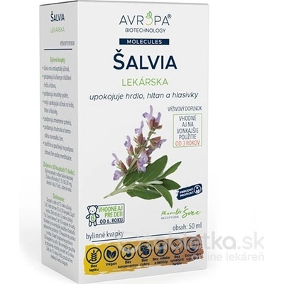Avropa Šalvia Lekárska bylinné kvapky 50 ml