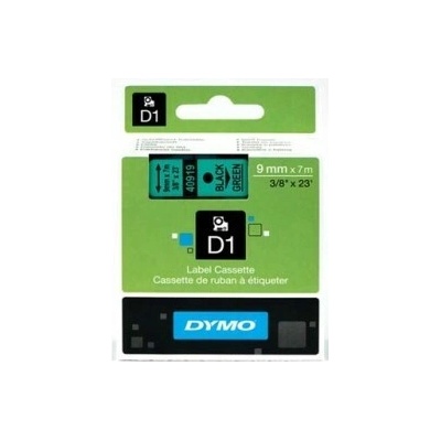 Originálna páska Dymo D1, 9mm, 40919, S0720740, čierny tlač/zelený podklad, 7m