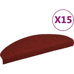 vidaXL Самозалепващи стелки за стъпала, 15 бр, 65x21x4 см, червени