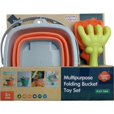 Woopie Sada na písek ze silikonu skládací kyblík oranžová