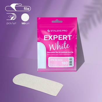 STALEKS Сменяеми файлове за основа-пила за педикюр Expert 10 180 грит (30 бр. ) (DFE-10-180w)