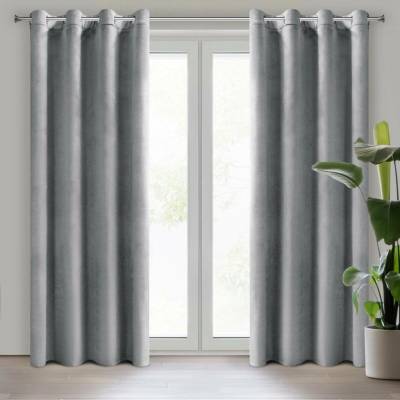 Design 91 ZATEMŇOVACÍ ZÁVĚS NA KROUŽCÍCH ROSA 140X250 CM STŘÍBRNÁ