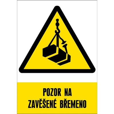 Značka Pozor na zavěšené břemeno, samolepicí fólie, 210 × 297 mm BZ FE379