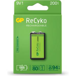 GP Batteries Акумулаторна Батерия GP R22 8.4V 200mAh RECYKO 20R8HN-GB1 NiMH 1бр. в опаковка GP (GP-BR-20R8HN-GB1) - topmall
