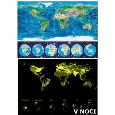 Educa Svítící Mapa světa 8412668167605 1000 dílků