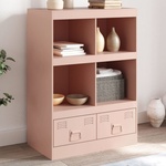 vidaXL Висок шкаф, розов, 67x39x95 см, стомана (841800)