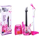 Joko elektrická kytara mikrofon kombo sada 3v1 růžová