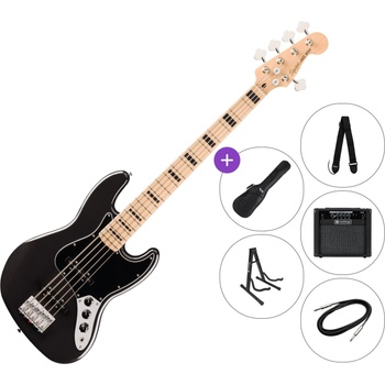 Squier Affinity Series Active Jazz Bass V MN SET 2 Black Metallic 5-струнна бас китара