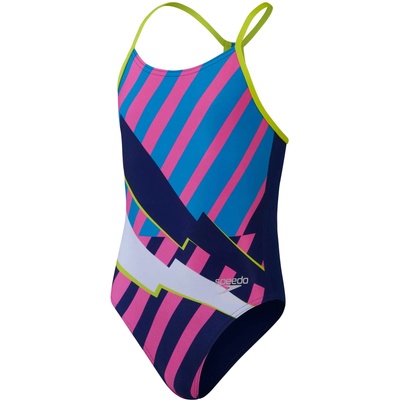 Speedo Цял бански girls placement lane line back