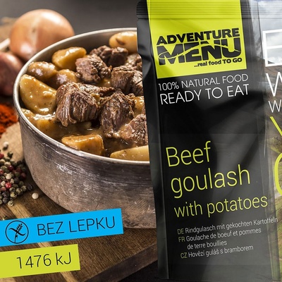 Adventure Menu hovězí guláš s bramborem 400 g – Zboží Dáma