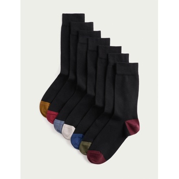 Marks & Spencer Чорапи Cool & Fresh с висок дял памук, в различни разцветки, комплект от 7 чифта Marks & Spencer черна Marks & Spencer | Cheren | МЪЖЕ | 6-8.5