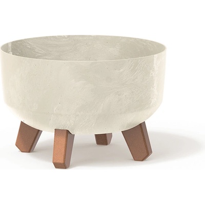 PROSPERPLAST Kvetináč GRACIA LOW BETON EFFECT 23,5 cm pískový