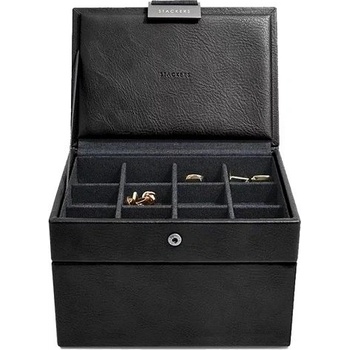 Stackers pánská šperkovnice Black Cufflink & Watch Box černá