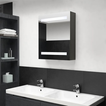 Image 1 of vidaXL LED шкаф с огледало за баня, антрацит, 50x14x60 см (326487)