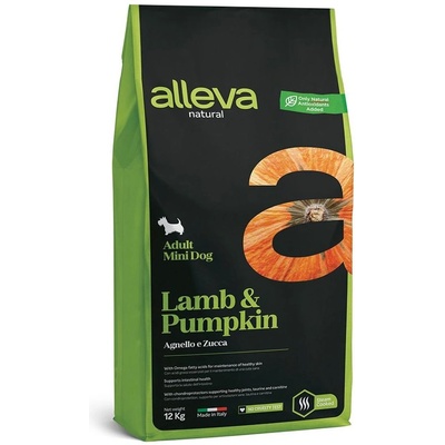 Alleva NATURAL кучешка агне и тиква възрастен мини 12 кг