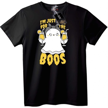 NOONEBRAND Тениска Halloween Призрак 'Аз Съм Само за Буу' - 2XL, White
