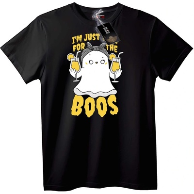 NOONEBRAND Тениска Halloween Призрак 'Аз Съм Само за Буу' - 2XL, White