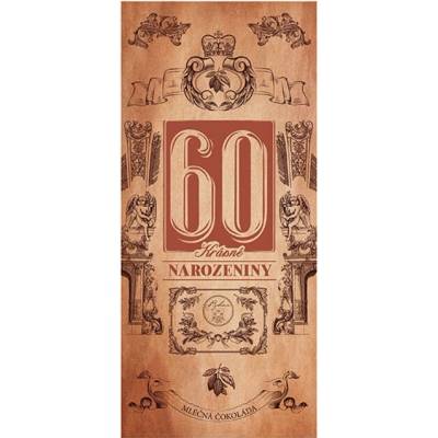 Bohemia Gifts & Cosmetics Mliečna čokoláda 100 g pre muža k 60. narodeninám (BC250236)