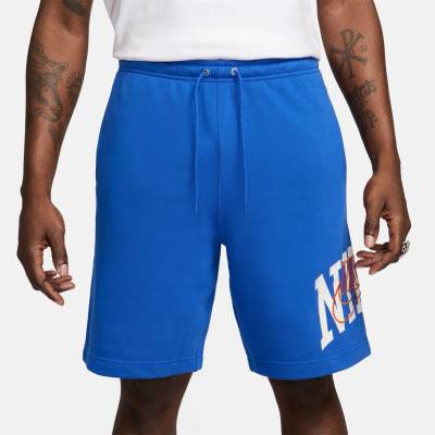 Nike Поларени къси панталони Nike Club Fleece Men's Shorts - Royal/Orange