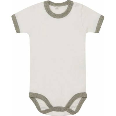 Babybugz Dvoubarevné dětské body s krátkým rukávem Bíla šedý melír