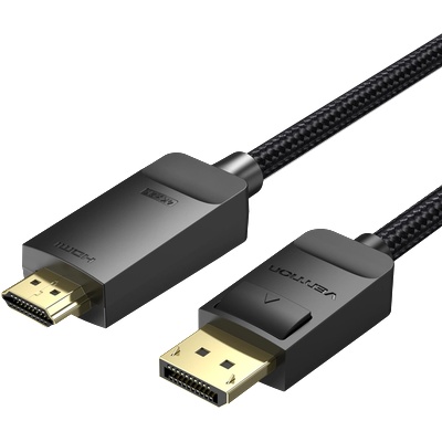 Vention DisplayPort/M - HDMI (4K, плат, черен), 5 м, кабел
