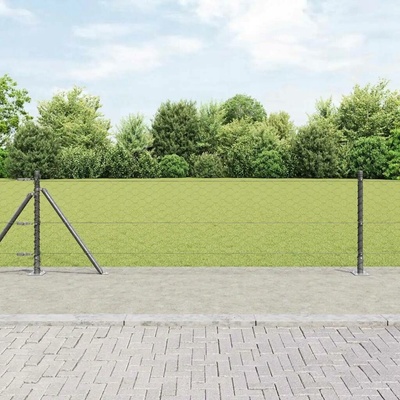 ŠEDÝ ŠESTIHRANNÝ PLOT 0,6X100M OCEL SLOUPEK PLOTU 13 KS Ø32MM 70ANA