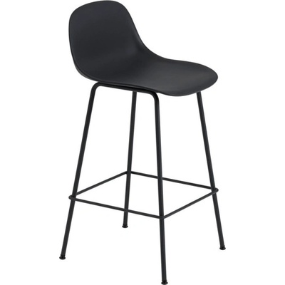 Muuto Fiber Stool 65cm s opierkou tube base + black
