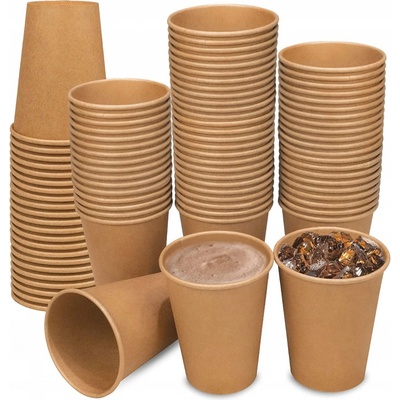 Jednorázové kelímky 250ml ekologické KRAFT 500s